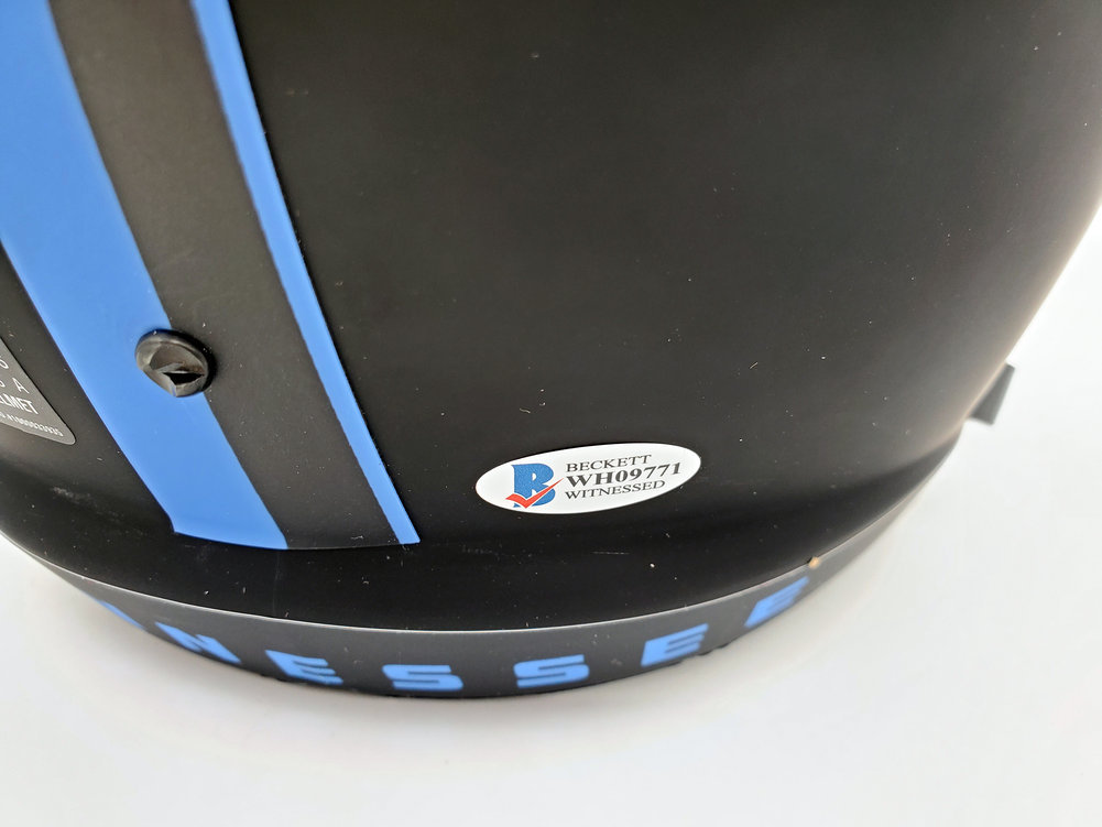 Eddie George Autographed Signed Tennessee Titans Eclipse Black Full Size Replica Speed Helmet Beckett Beckett Image a