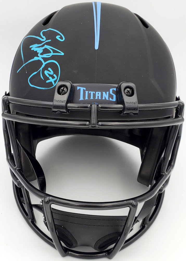 Eddie George Autographed Signed Tennessee Titans Eclipse Black Full Size Replica Speed Helmet Beckett Beckett Image a