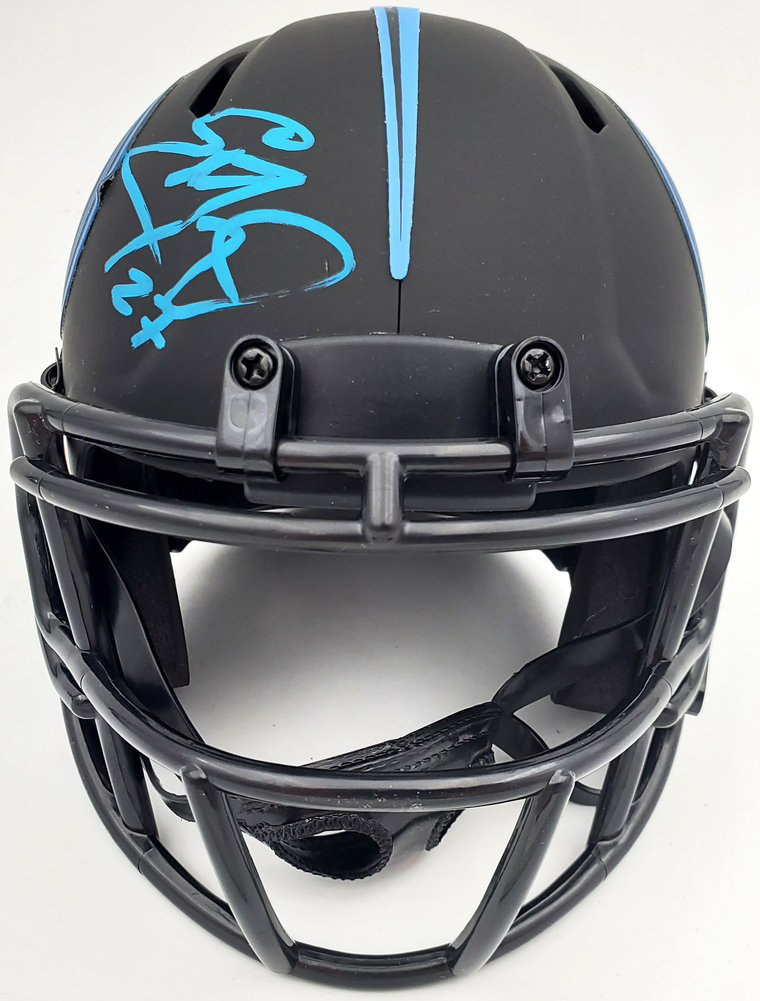 Eddie George Autographed Signed Tennessee Titans Eclipse Black Speed Mini Helmet Beckett Beckett Image a