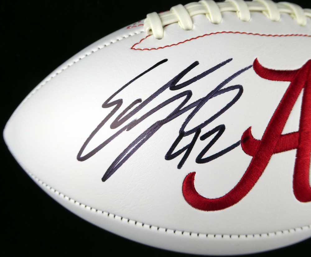 Eddie Lacy Autographed White Logo Football Alabama Crimson Tide Mcs Holo #124647 Image a