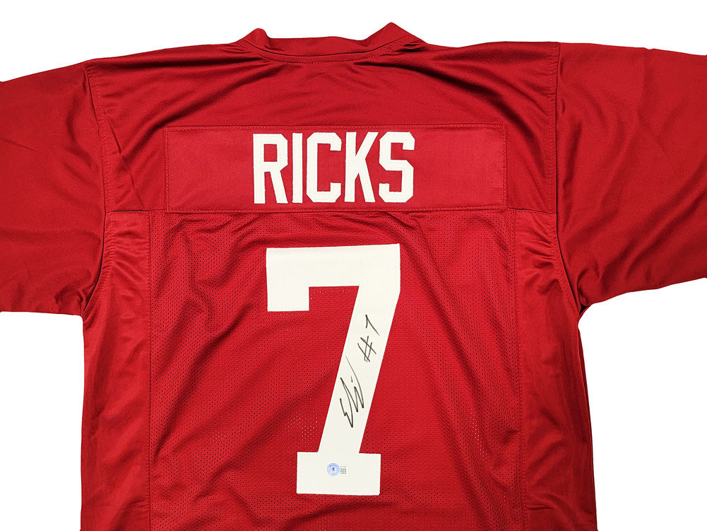 Alabama Crimson Tide Eli Ricks Autographed Red Jersey Beckett Beckett Witness #209473 Image a
