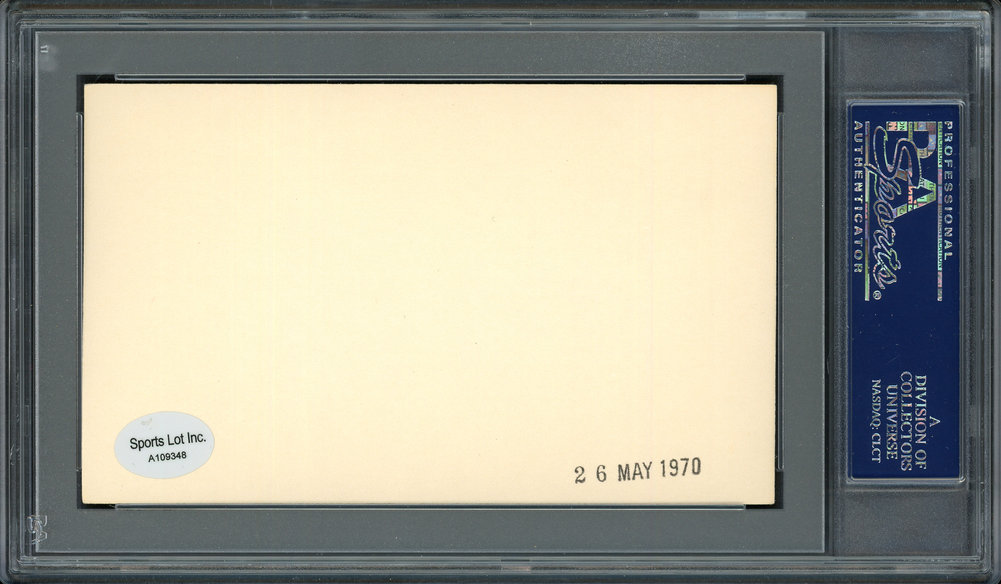 Elmer A. Eggert Autographed 3X5 Index Card Boston Red Sox PSA/DNA Image a