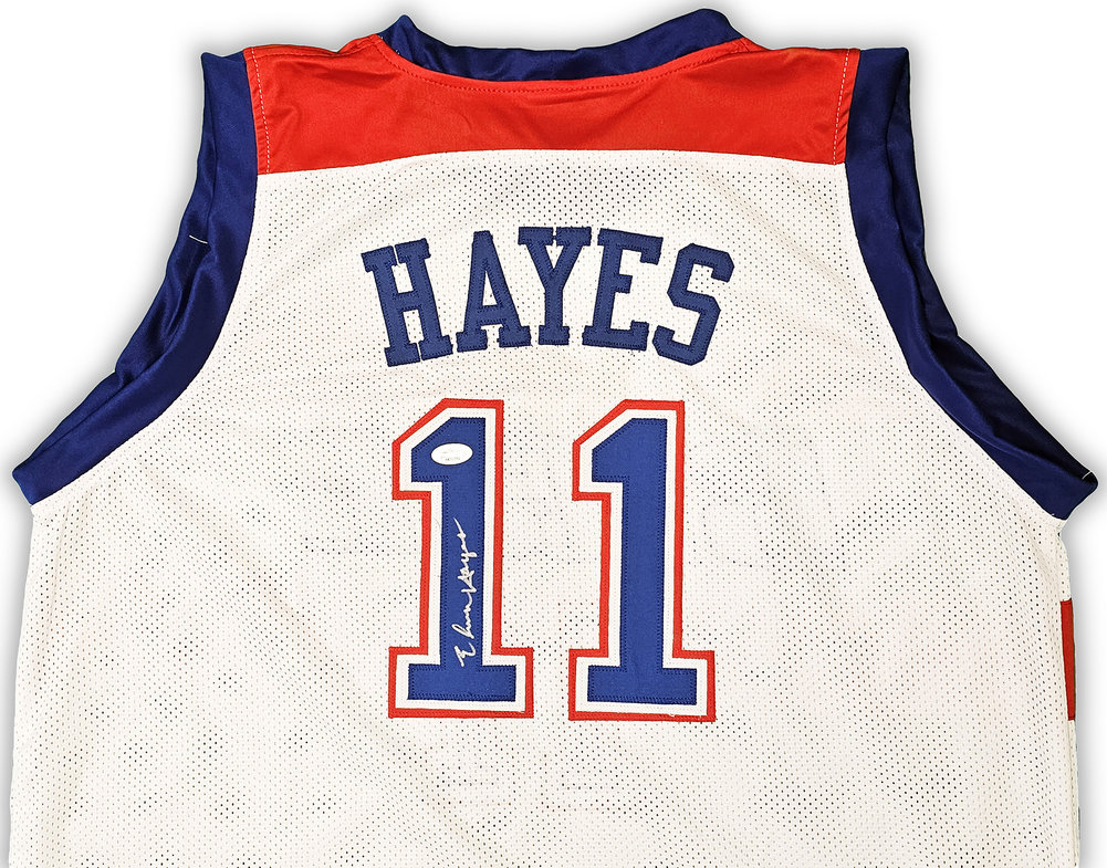 Washington Bullets Elvin Hayes Autographed White Jersey JSA Image a