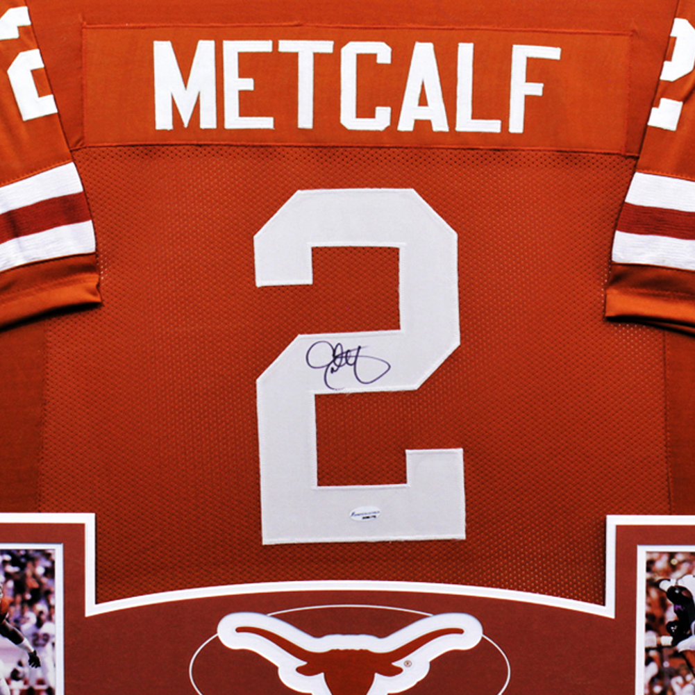 Eric Metcalf Texas Longhorns Autographed Signed Framed Orange Jersey- Certified Authentic Image a