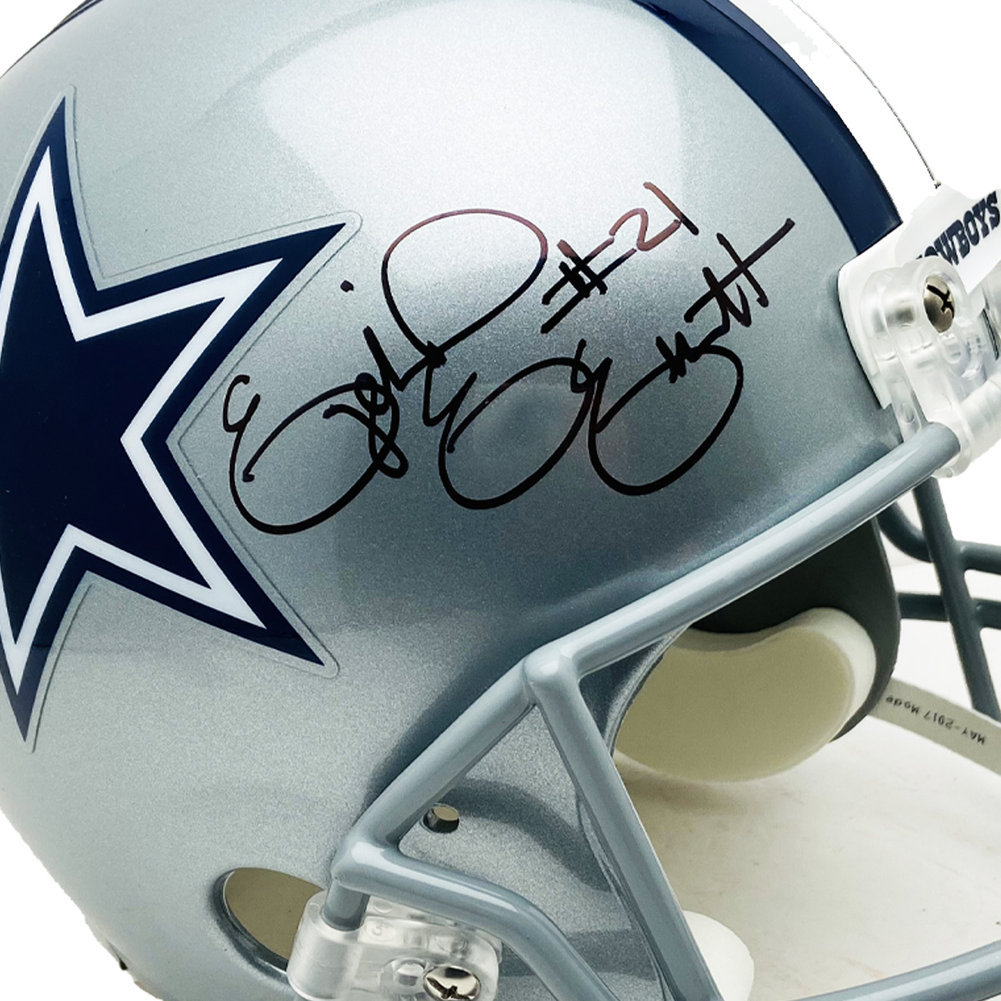 Ezekiel Elliott Autographed Dallas Cowboys Riddell Speed Flex Authenti -  Famous Ink