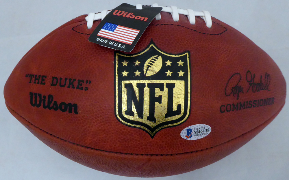Ezekiel Elliott Autographed Official Leather NFL Football Dallas Cowboys Beckett Beckett Image a