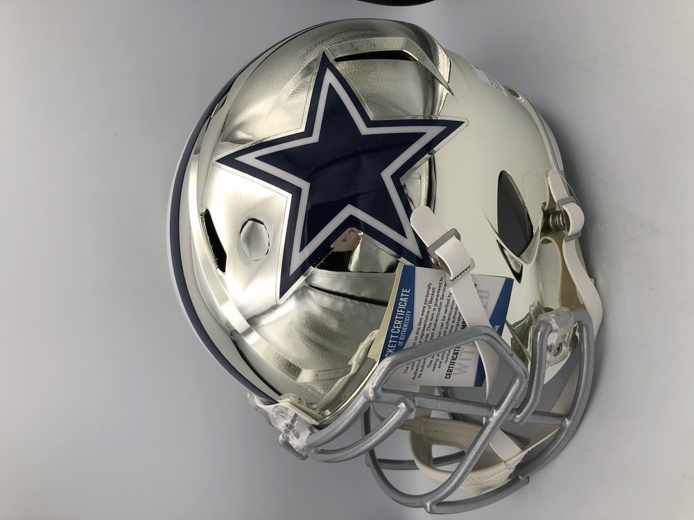 Ezekiel Elliott Autographed Dallas Cowboys Riddell Speed Flex Authenti -  Famous Ink