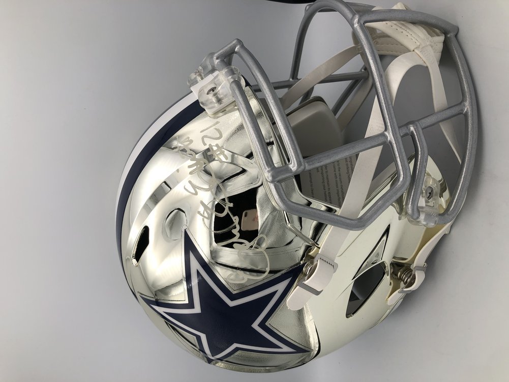 Autographed Ezekiel Elliott Helmet Speed Full Size Chrome