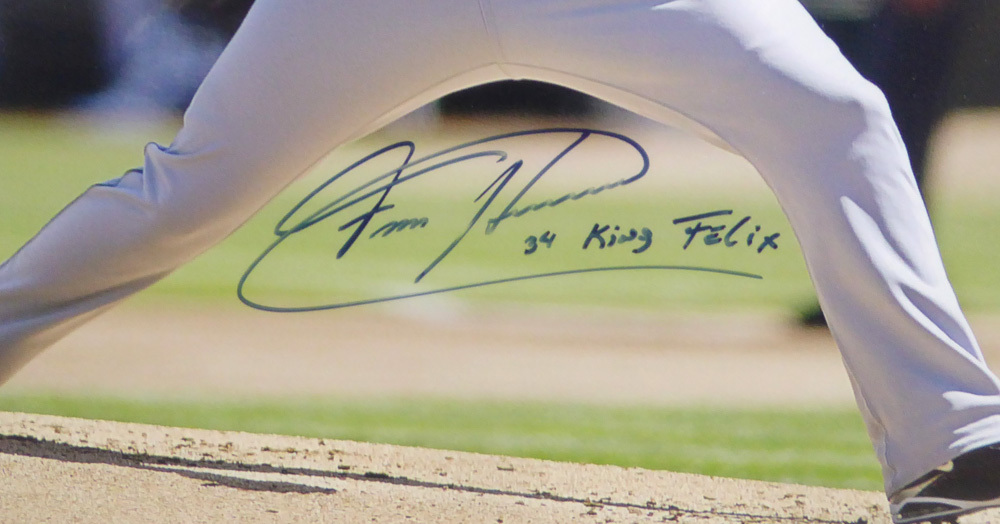 Felix Hernandez Autographed Framed 16X20 Photo Seattle Mariners "King Felix" PSA/DNA Image a