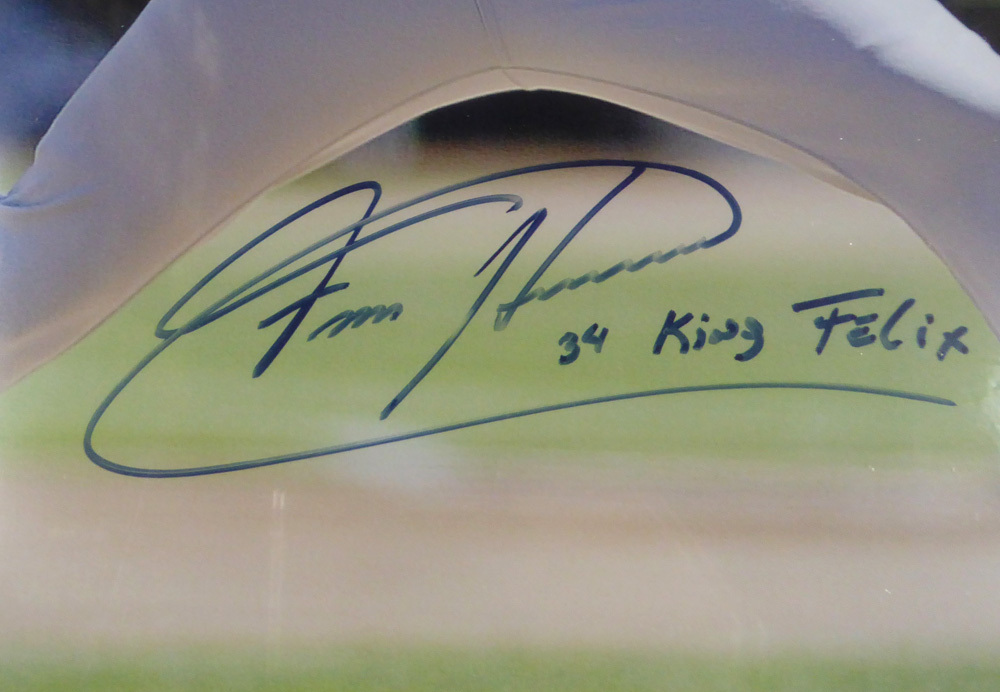 Felix Hernandez Autographed Framed 16X20 Photo Seattle Mariners "King Felix" PSA/DNA Image a