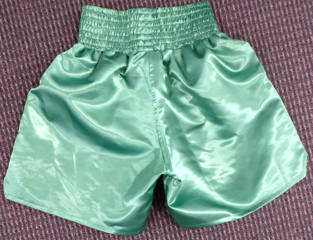 Floyd Mayweather Jr. Autographed Green Boxing Trunks "Tmt" Beckett Beckett Image a