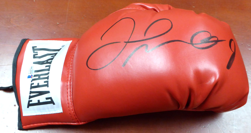 Floyd Mayweather Jr. Autographed Red Everlast Boxing Glove Rh Beckett Beckett Image a