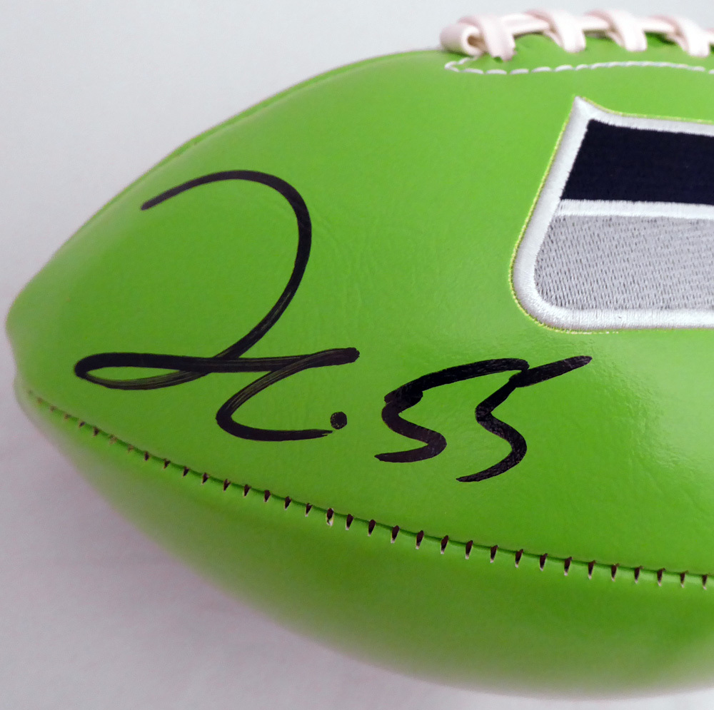 Frank Clark Autographed Green Seattle Seahawks Logo Football Mcs Holo #137955 Image a