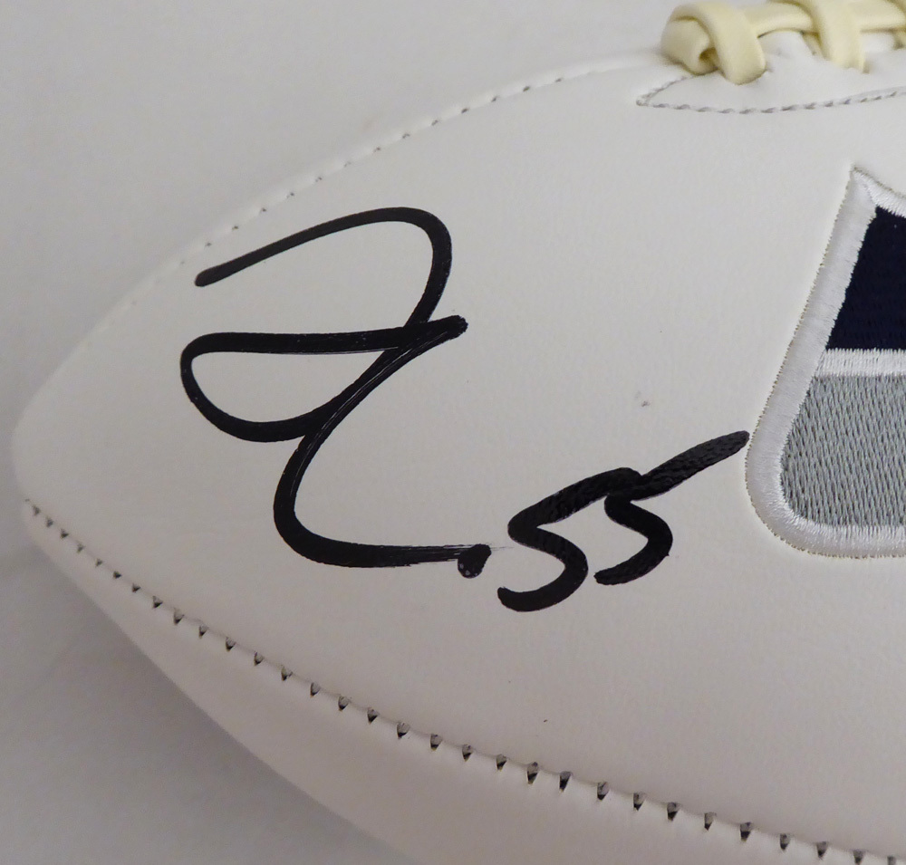 Frank Clark Autographed White Seattle Seahawks Logo Football Mcs Holo #137956 Image a