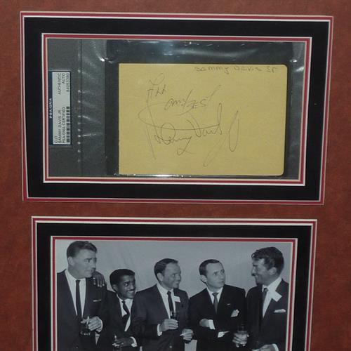 Frank Sinatra Autographed Signed , Dean Martin , Sammy Davis Jr, Peter Lawford And Joey Bishop Rat Pack Deluxe Framed Shadowbox - JSA , PSA Image a