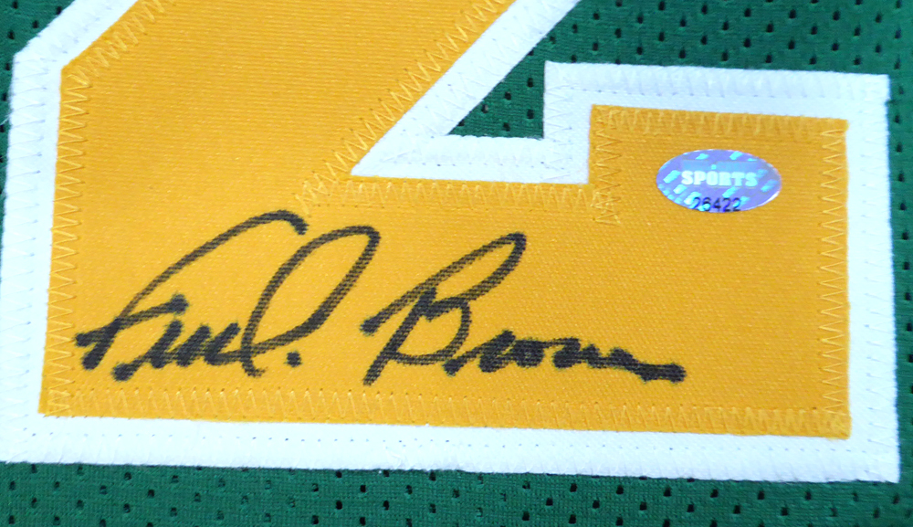 Seattle Sonics Fred Brown Autographed Green Jersey Mcs Holo #106743 Image a