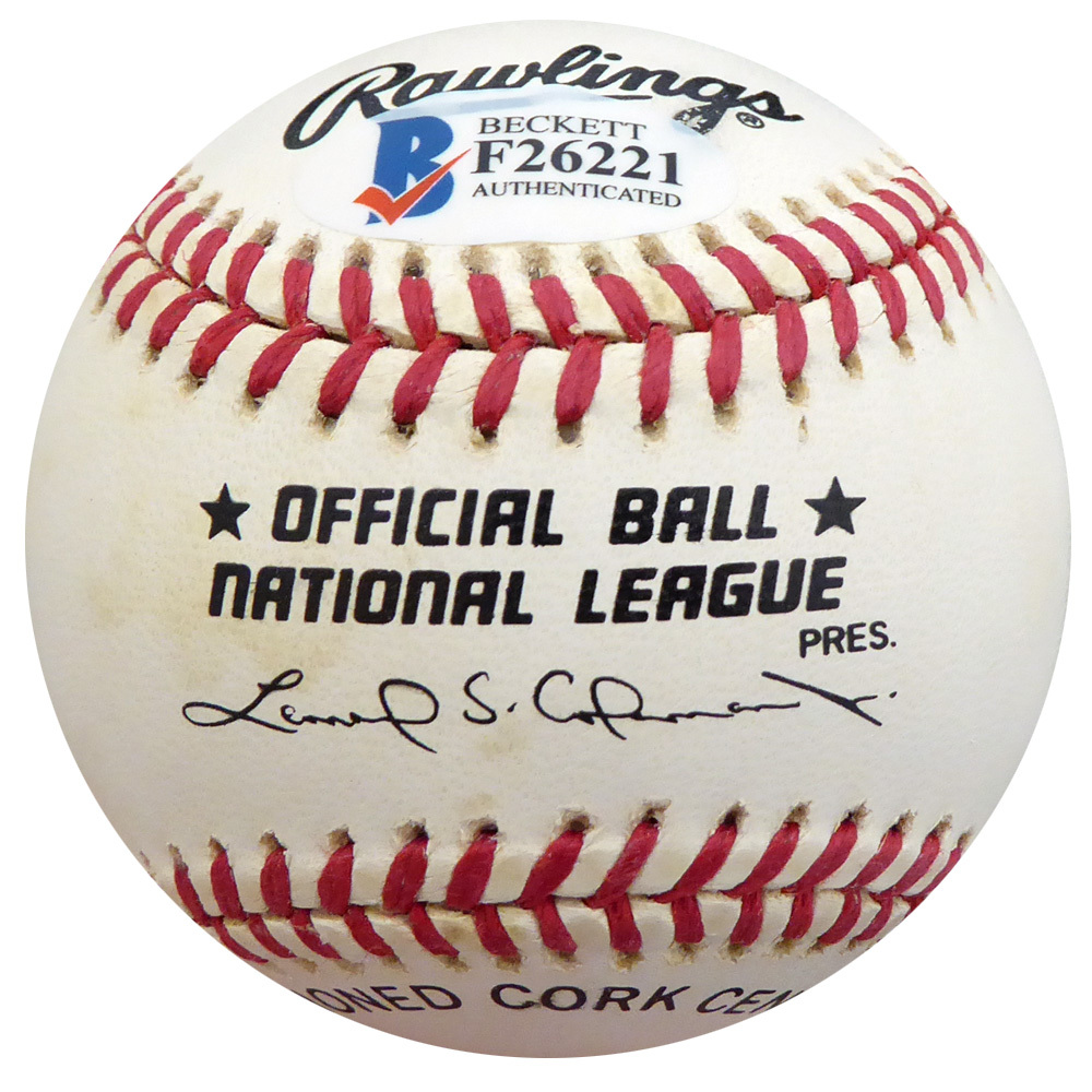 Frenchy Bordagary Autographed Official Nl Baseball Brooklyn Dodgers Beckett Beckett Image a