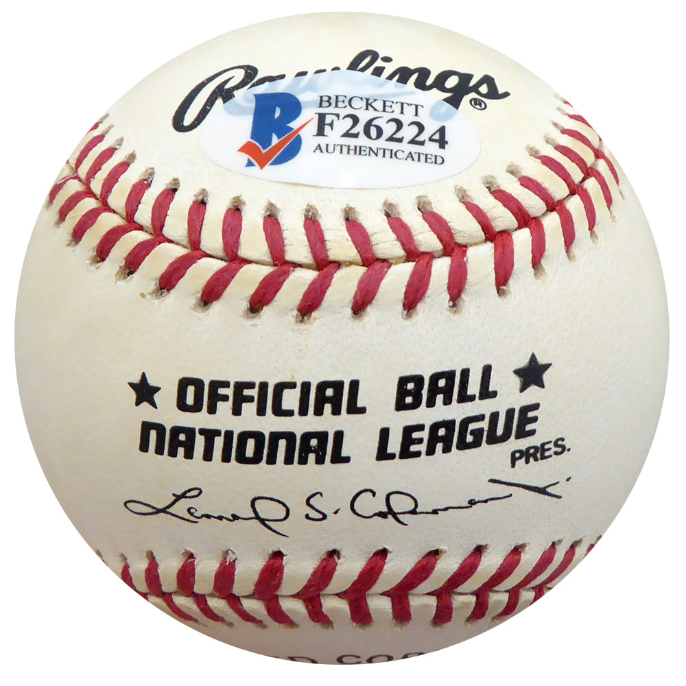Frenchy Bordagary Autographed Official Nl Baseball Brooklyn Dodgers Beckett Beckett Image a