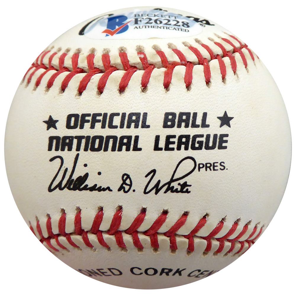 Frenchy Bordagary Autographed Official Nl Baseball Brooklyn Dodgers Beckett Beckett Image a