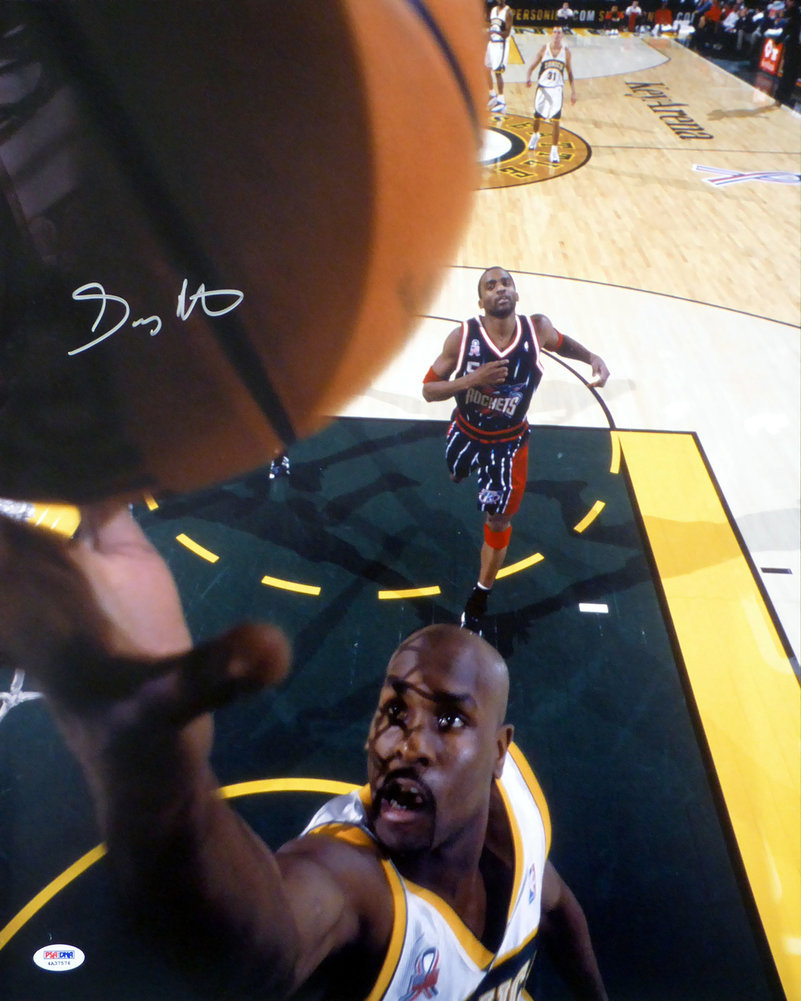 Gary Payton Autographed Framed 16X20 Photo Seattle Supersonics PSA/DNA Image a