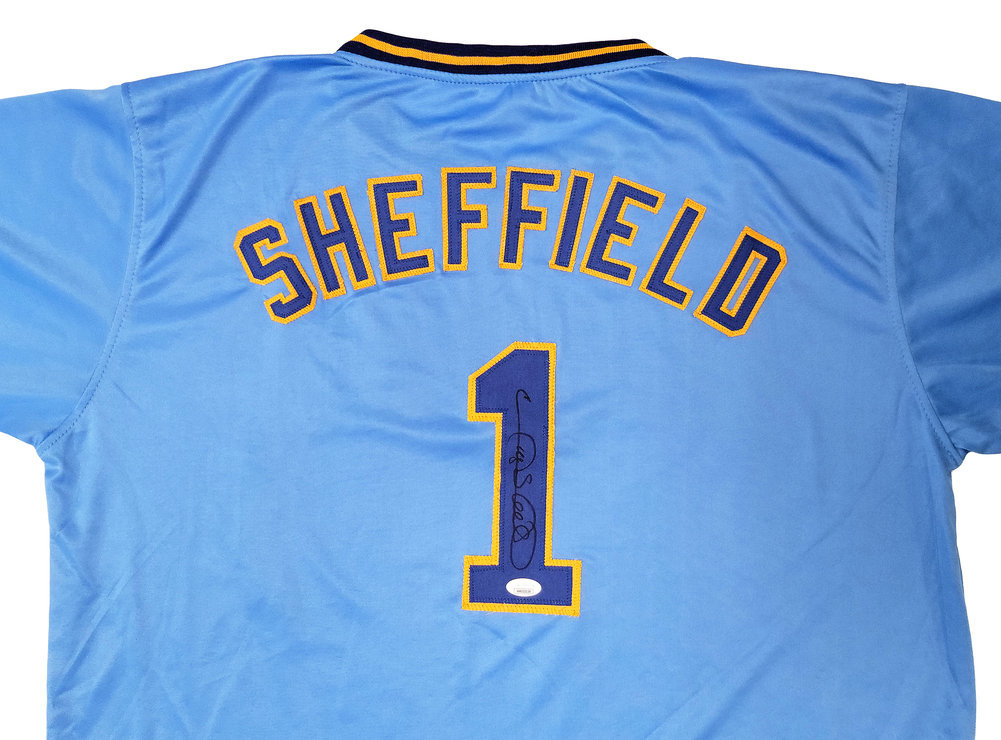 Gary Sheffield Autographed Signed Milwaukee Brewers Light Blue