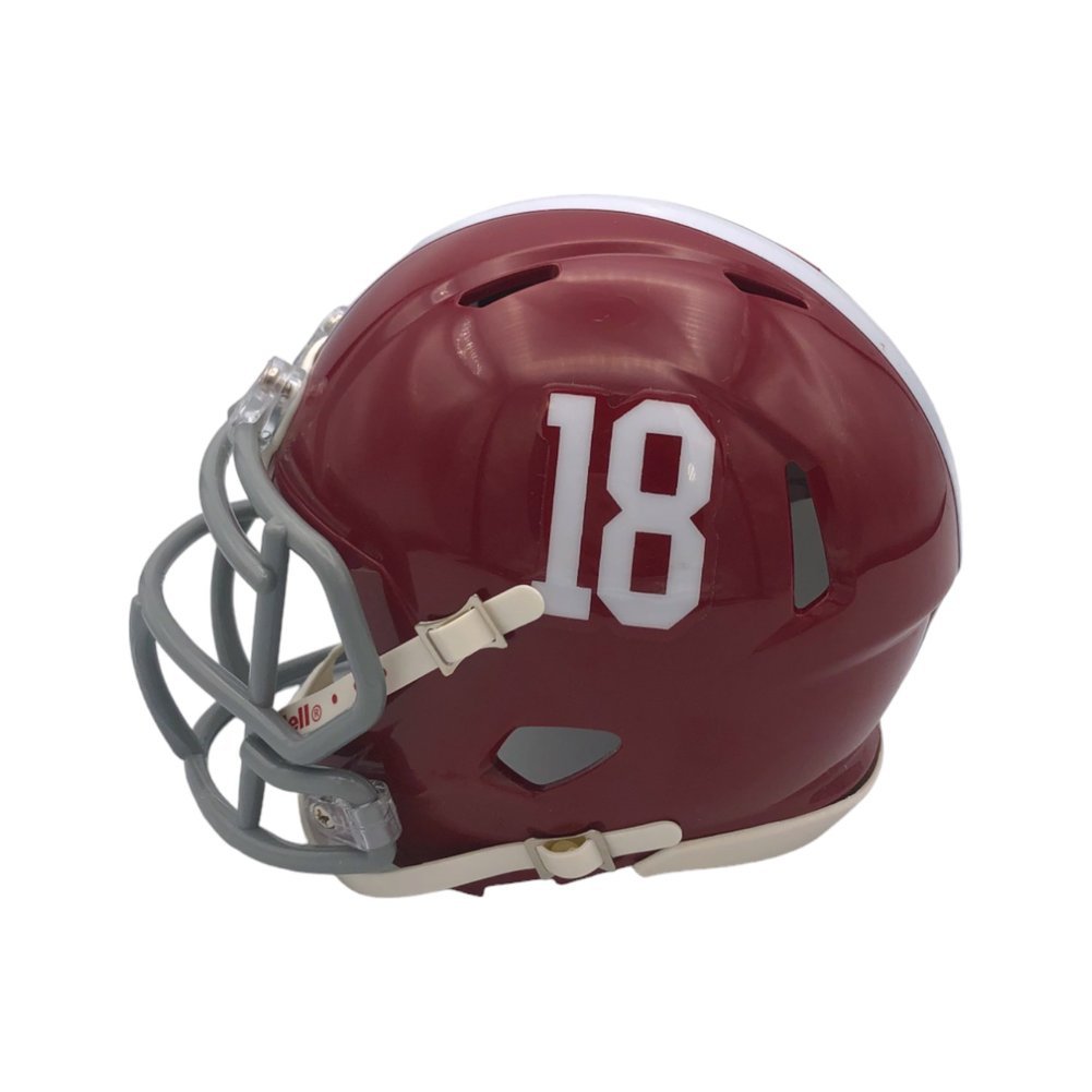 Gene Stallings Autographed Alabama Crimson Tide Riddell Crimson Mini Helmet - JSA Image a