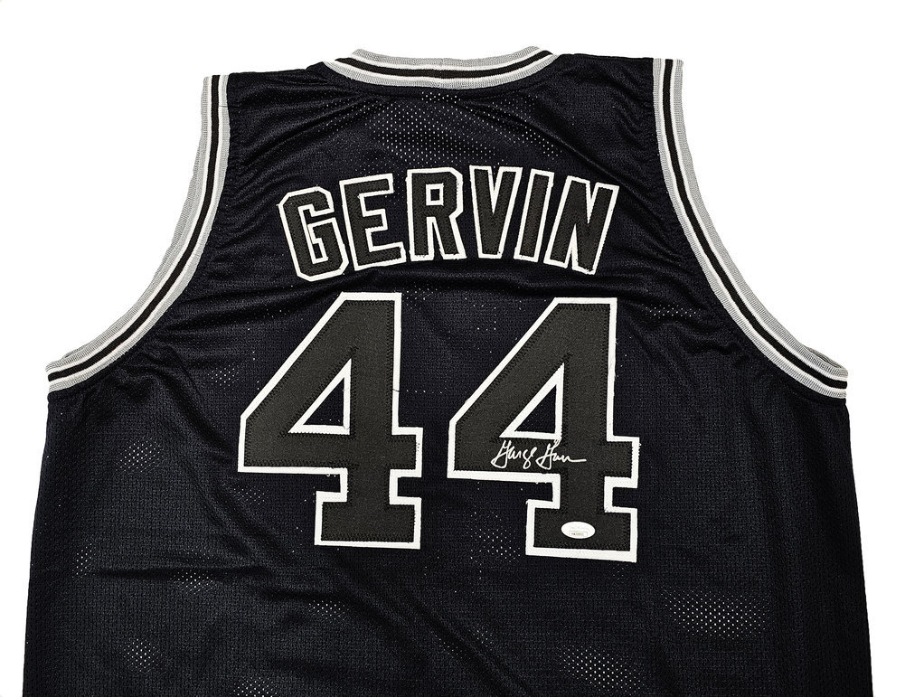 San Antonio Spurs George Gervin Autographed Black Jersey JSA Image a
