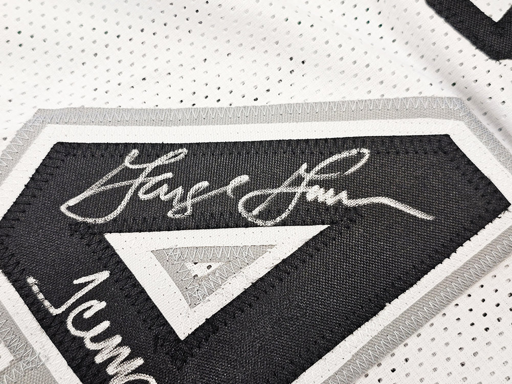 San Antonio Spurs George Gervin Autographed White Jersey "Iceman" JSA Image a
