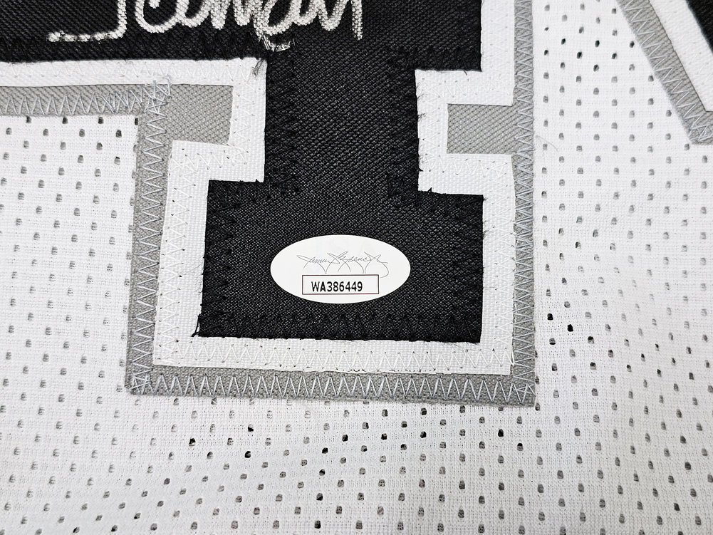 San Antonio Spurs George Gervin Autographed White Jersey "Iceman" JSA Image a