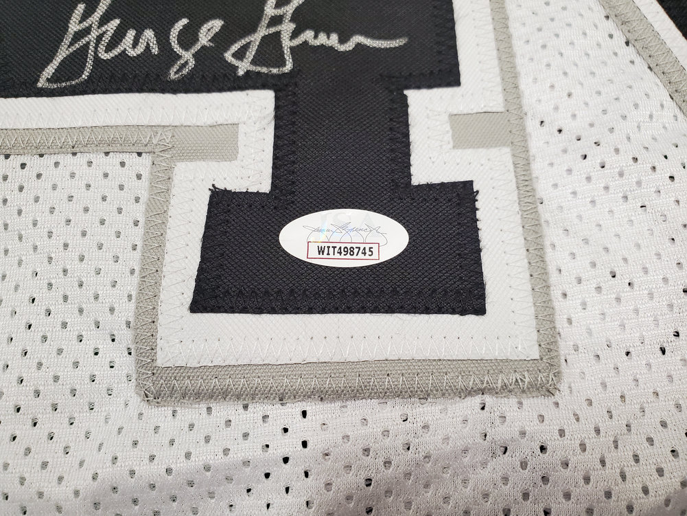 San Antonio Spurs George Gervin Autographed White Jersey JSA Image a