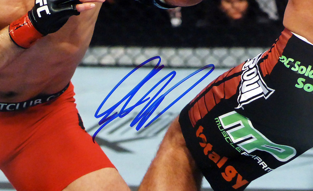 Georges St-Pierre Autographed Signed Georges St-Pierre Gsp 16X20 Photo Mma Signed Twice PSA/DNA Image a