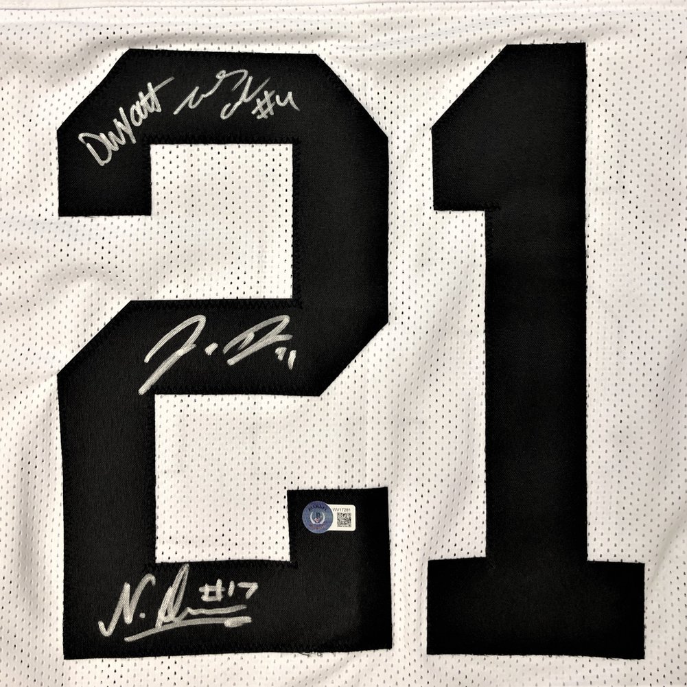 Georgia Bulldogs 2021 National Championship Team Autographed Signed Custom White #21 Jersey with 4 Sigs - Beckett QR Authentic Image a