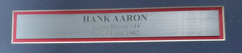 Hank Aaron Autographed Framed 20X24 Photo Atlanta Braves "755 HOF 82" Fanatics Image a