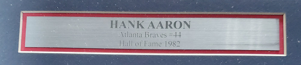 Hank Aaron Autographed Framed 20X24 Photo Atlanta Braves Fanatics Image a