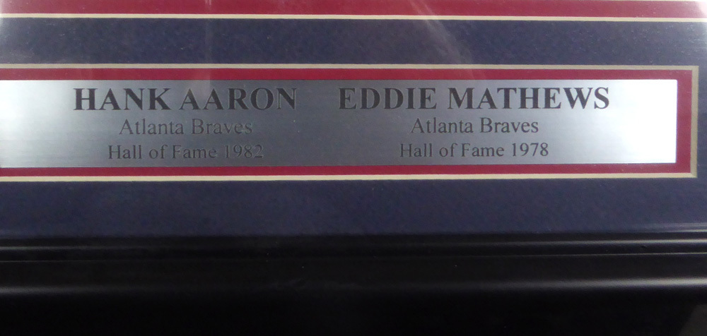 Hank Aaron & Eddie Mathews Autographed Framed 16X20 Photo Atlanta Braves PSA/DNA Image a