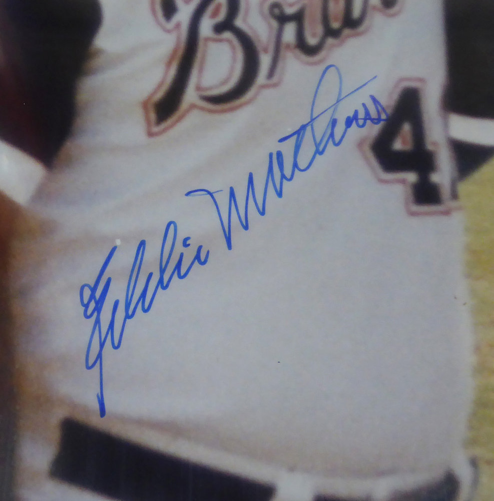 Hank Aaron & Eddie Mathews Autographed Framed 16X20 Photo Atlanta Braves PSA/DNA Image a