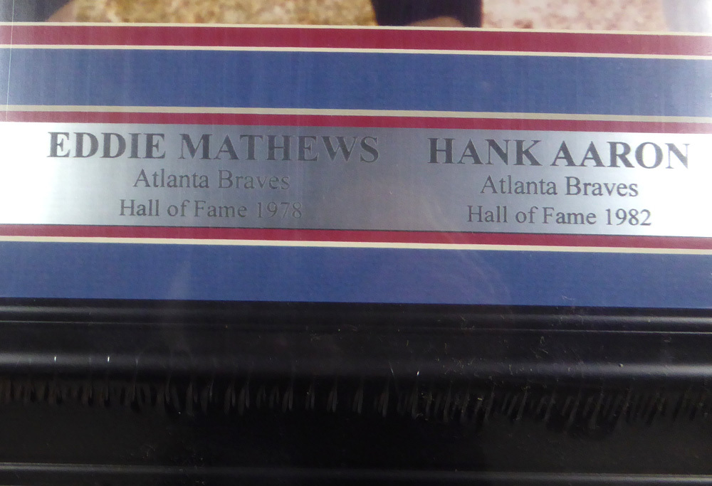 Hank Aaron & Eddie Mathews Autographed Framed 16X20 Photo Atlanta Braves PSA/DNA Image a