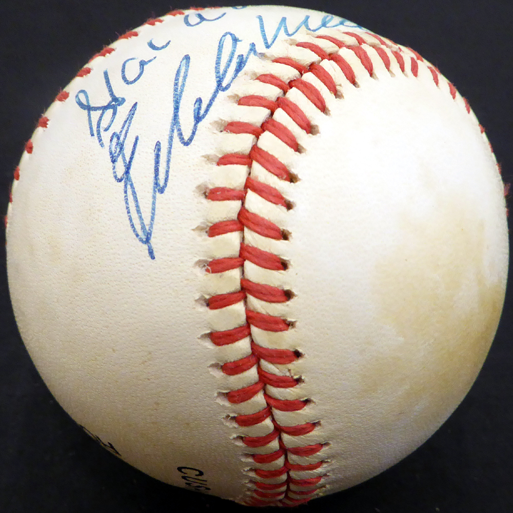 Hank Aaron & Eddie Mathews Autographed Official Nl Baseball Milwaukee Braves Beckett Beckett Image a