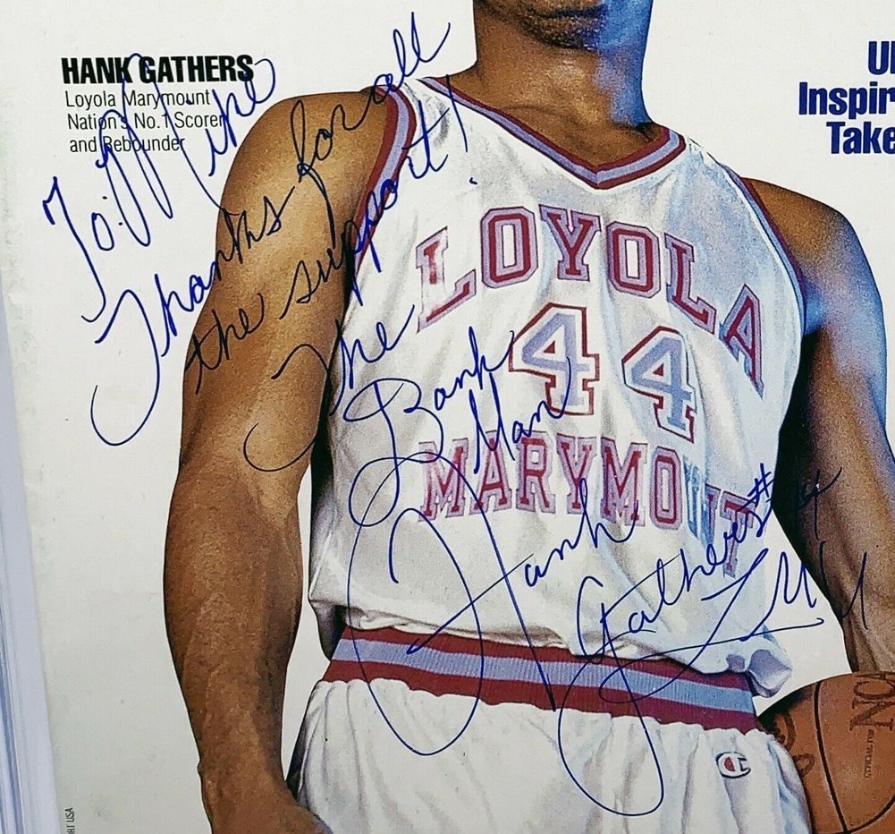 Hank Gathers Autographed Signed Magazine Lmu Beckett Authenticated Signature Bgs Image a