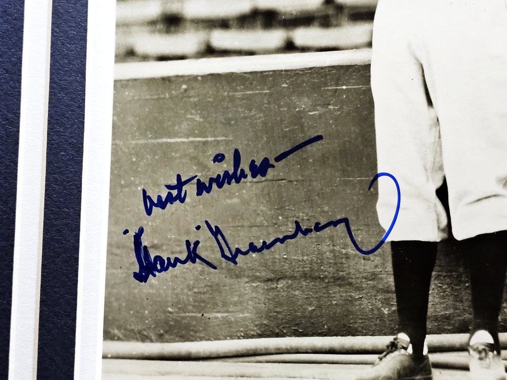 Hank Greenberg Autographed Framed 8X10 Photo Detroit Tigers "Best Wishes" PSA/DNA Image a