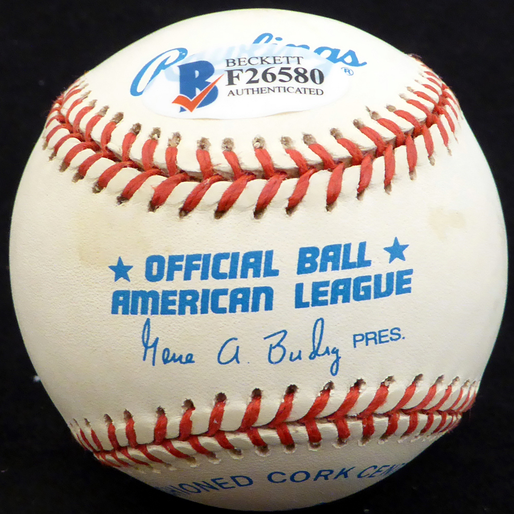 Harry Dorish Autographed Official Al Baseball Chicago White Sox Beckett Beckett Image a