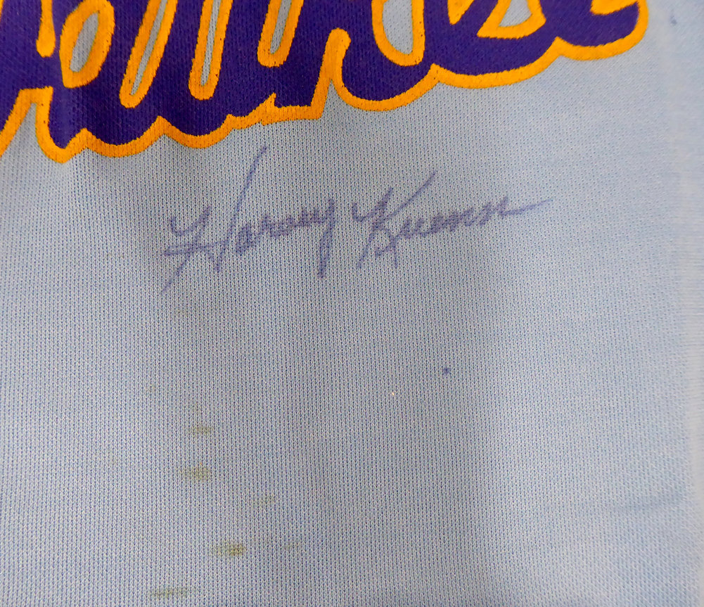 Milwaukee Brewers Harvey Kuenn Autographed Blue Jersey (Stain) PSA/DNA Image a