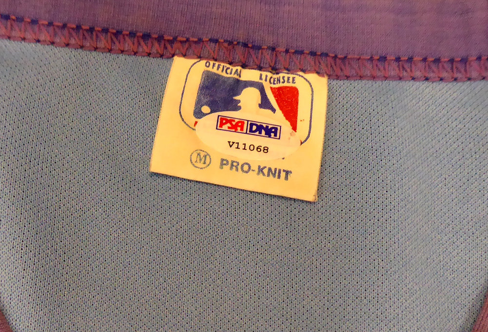 Milwaukee Brewers Harvey Kuenn Autographed Blue Jersey (Stain) PSA/DNA Image a