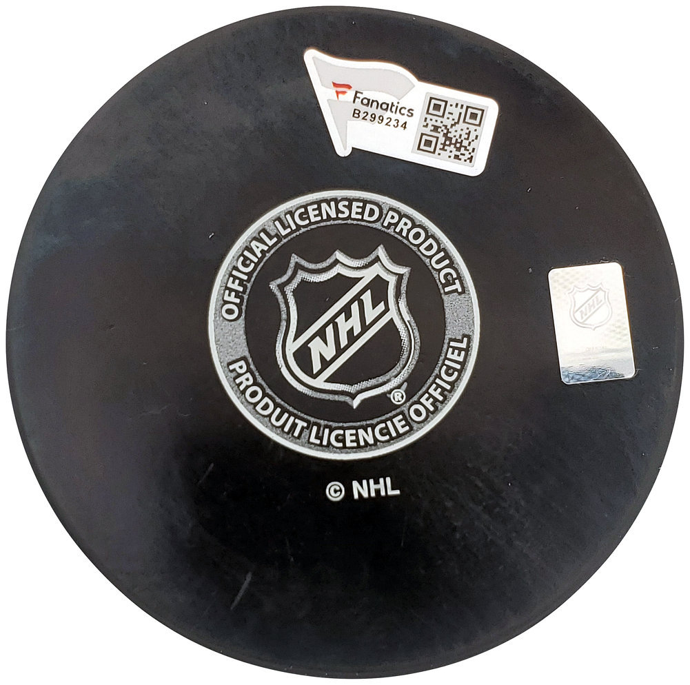 Haydn Fleury Autographed Official Seattle Kraken Logo Hockey Puck Fanatics Holo #200873 Image a