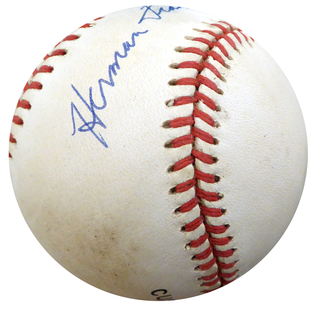 Herman Franks Autographed Official Nl Baseball Brooklyn Dodgers Beckett Beckett Image a