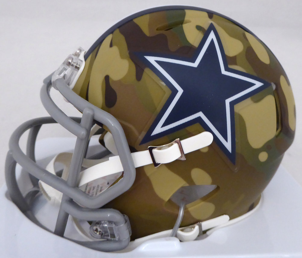Herschel Walker Autographed Dallas Cowboys Camo Speed Mini Helmet Beckett Beckett Image a