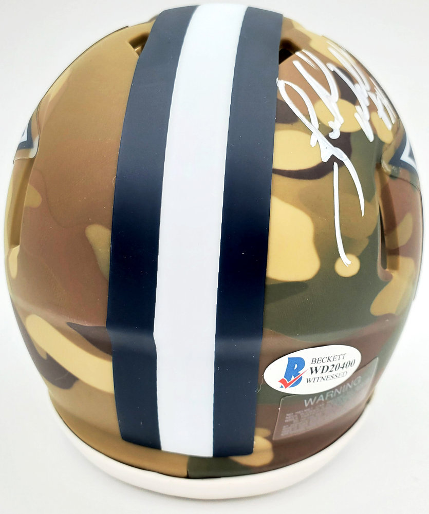 Herschel Walker Autographed Dallas Cowboys Camo Speed Mini Helmet Beckett Beckett Image a