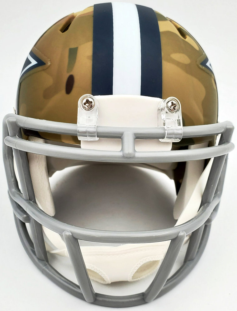 Herschel Walker Autographed Dallas Cowboys Camo Speed Mini Helmet Beckett Beckett Image a