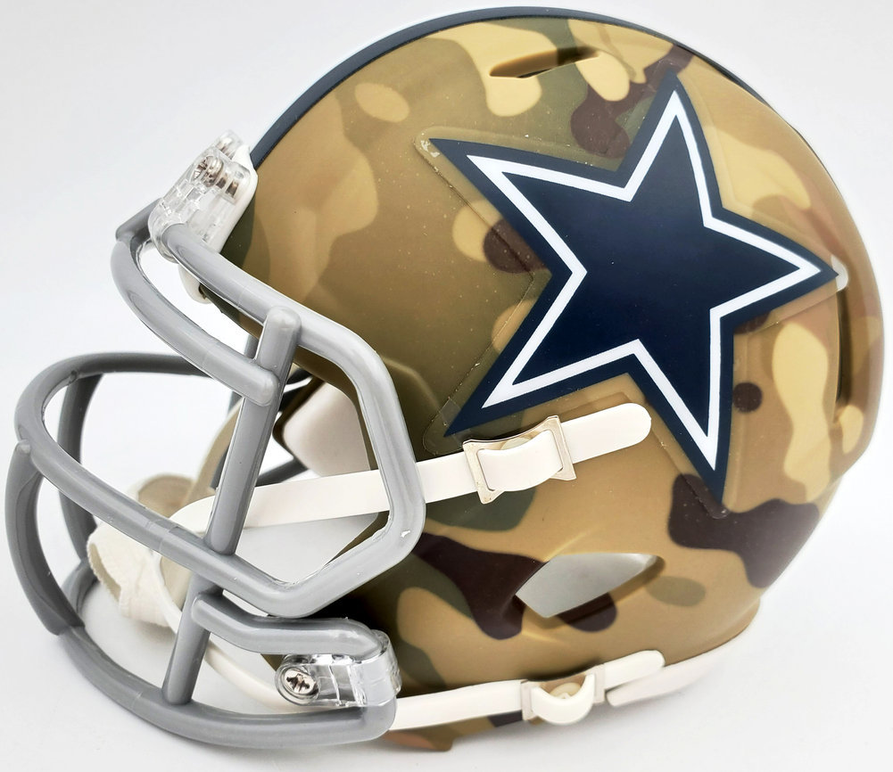 Herschel Walker Autographed Dallas Cowboys Camo Speed Mini Helmet Beckett Beckett Image a