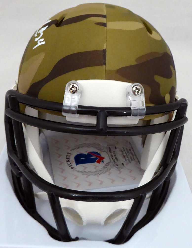 Herschel Walker Autographed Minnesota Vikings Camo Speed Mini Helmet Beckett Beckett Image a